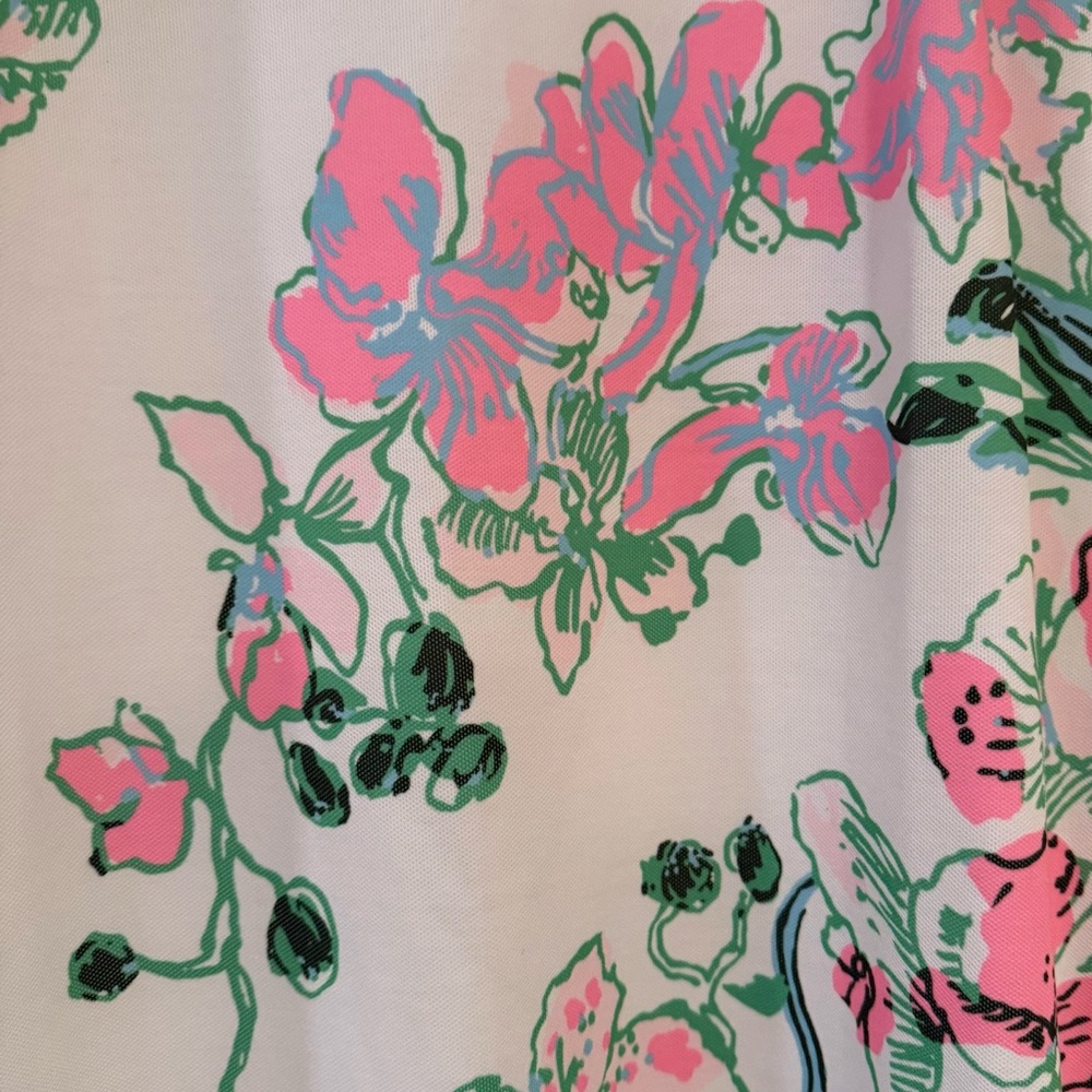 Lilly Pulitzer White Maxi Dress with Pink & Green Floral Print NWT - Picture 3 of 8